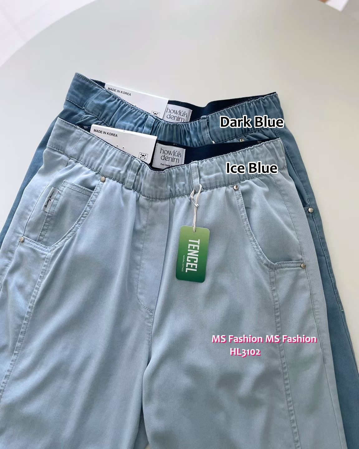 HL3102 韓國👖Howluk天絲面料闊筒褲