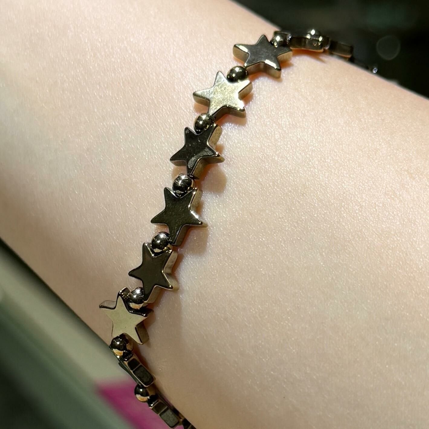 黃銅礦星星手串 8.5 mm +/-