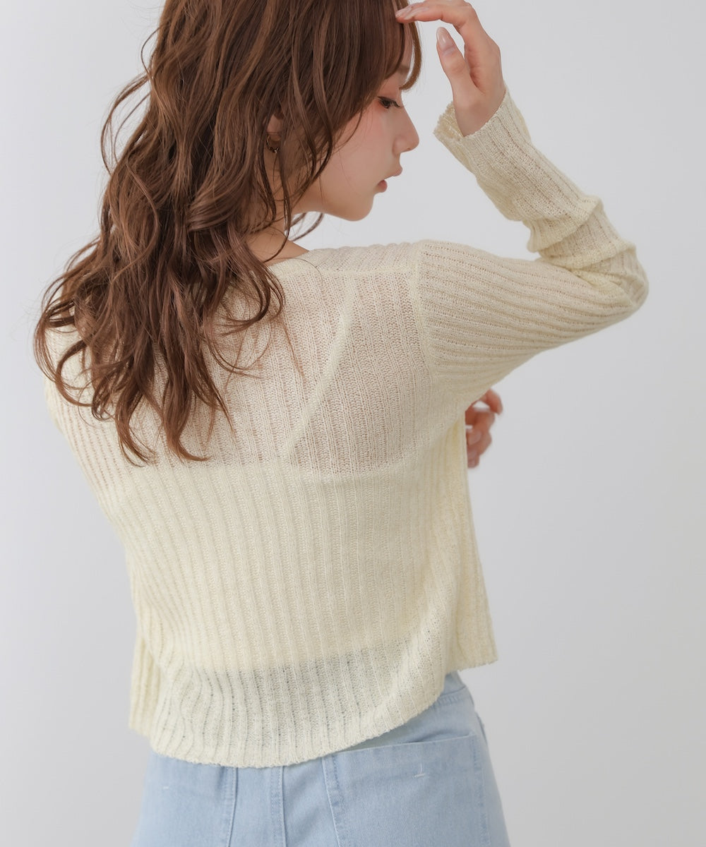 <JP>一件穿出層次感～ Layered Button Knit Top* 3色入 <預購>