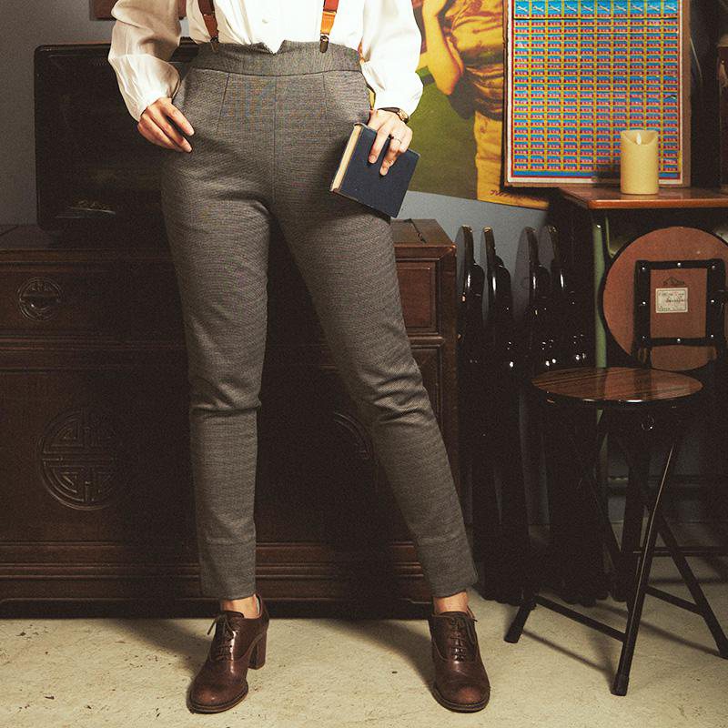 (SOLD OUT)High Waist Detective Cigarette Pants (FM126)