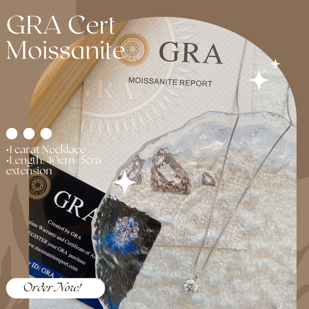Moissanite Necklace with GRA Certification and Red Velvet Box  -  Shop Now