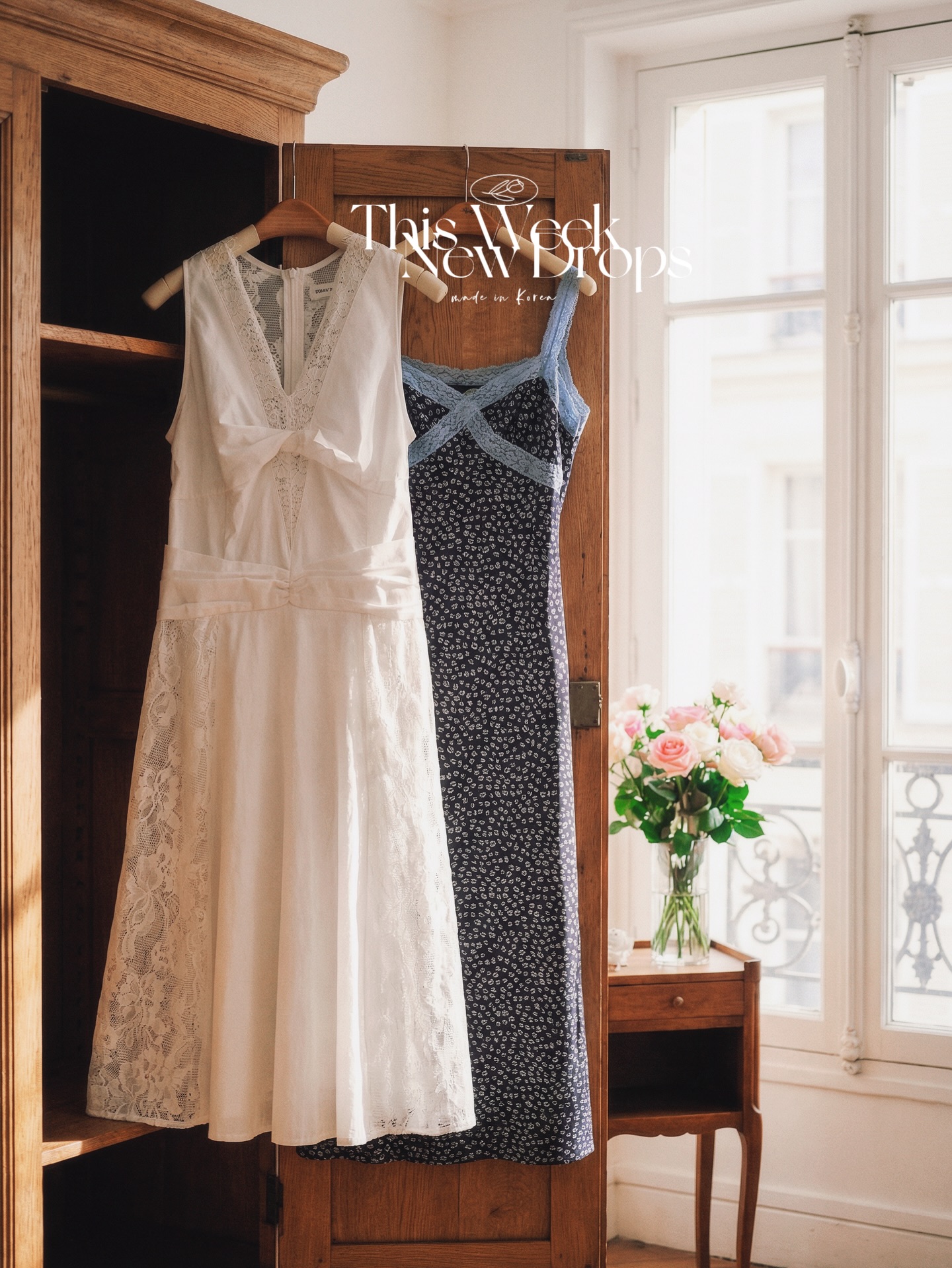 刺繡花背心連身裙