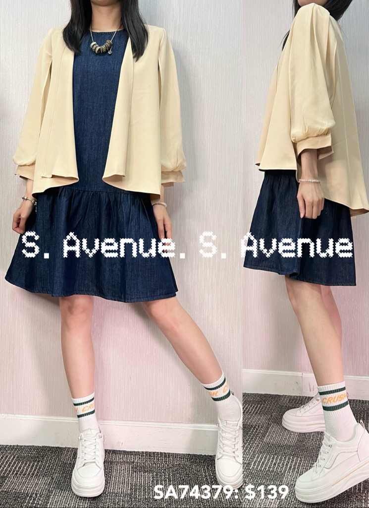 SA74379: 中袖袖有紗反領外套