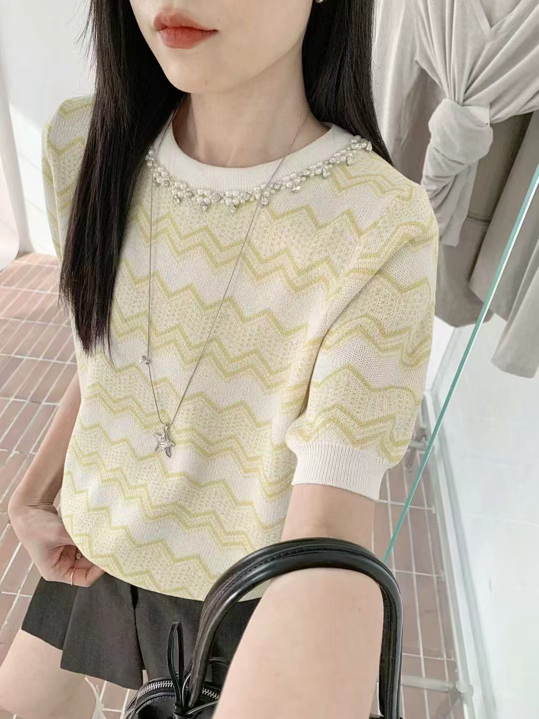 🌟高質針織料珠珠領top🌟