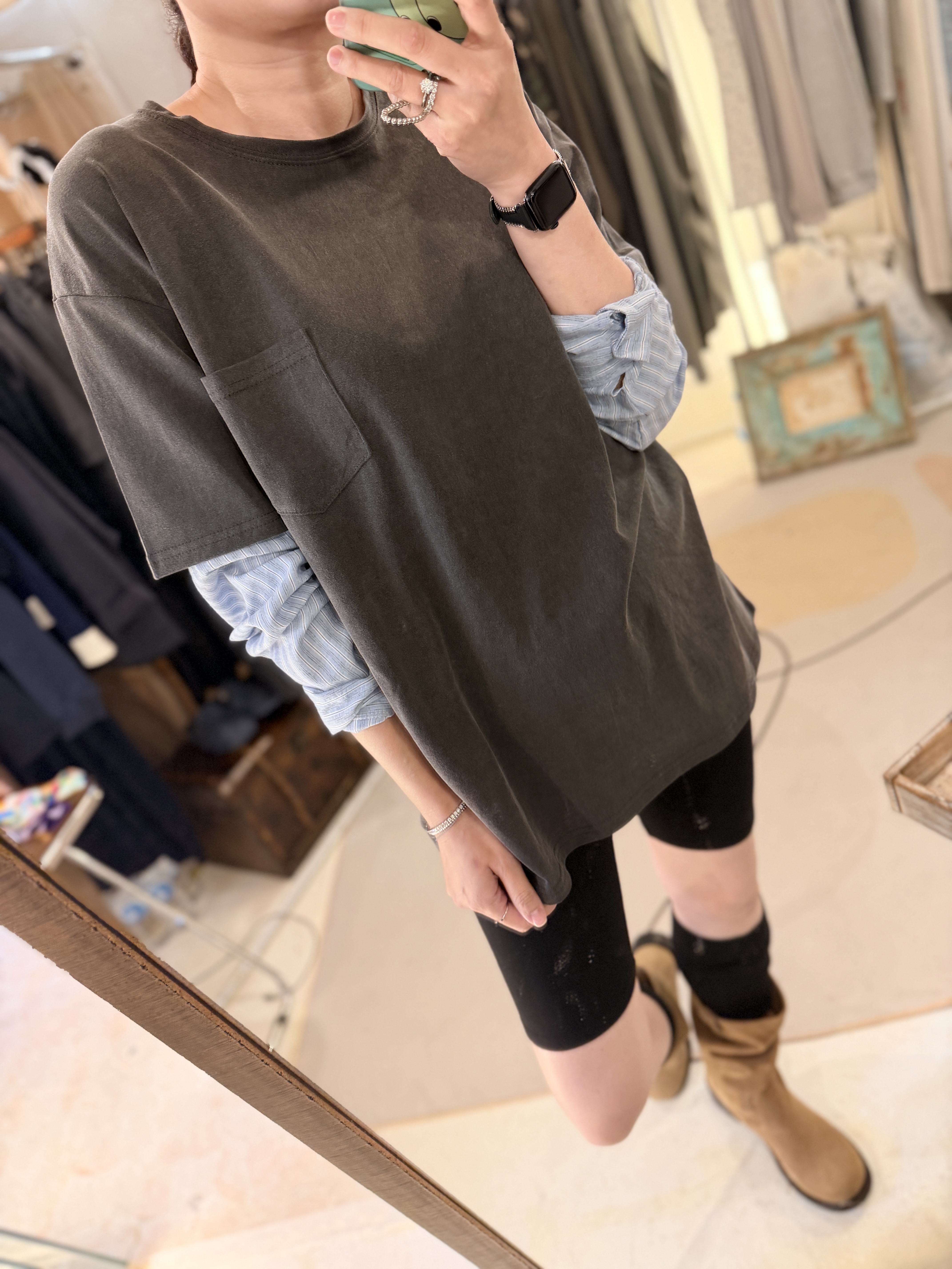 Cotton tee  with shirt sleeve