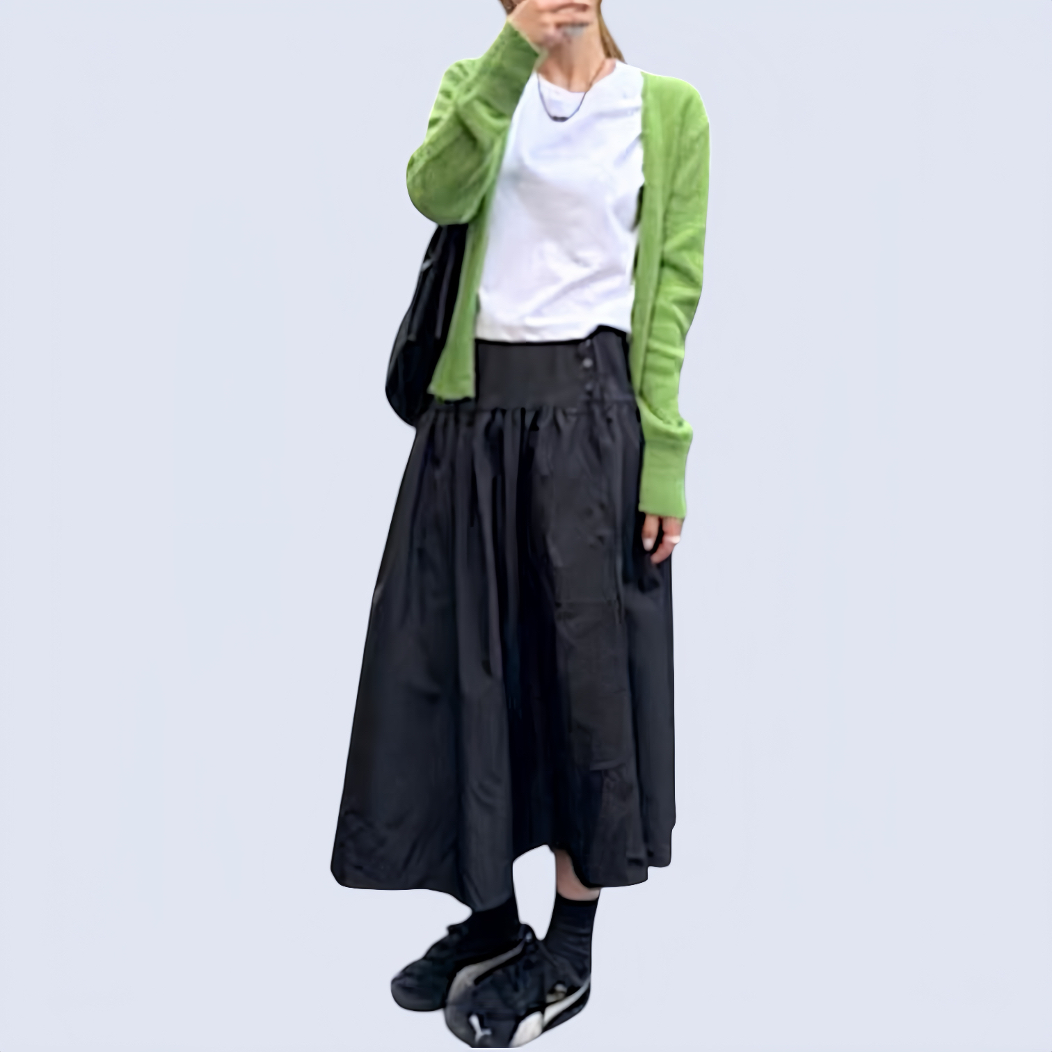 221284 修腰束繩長裙