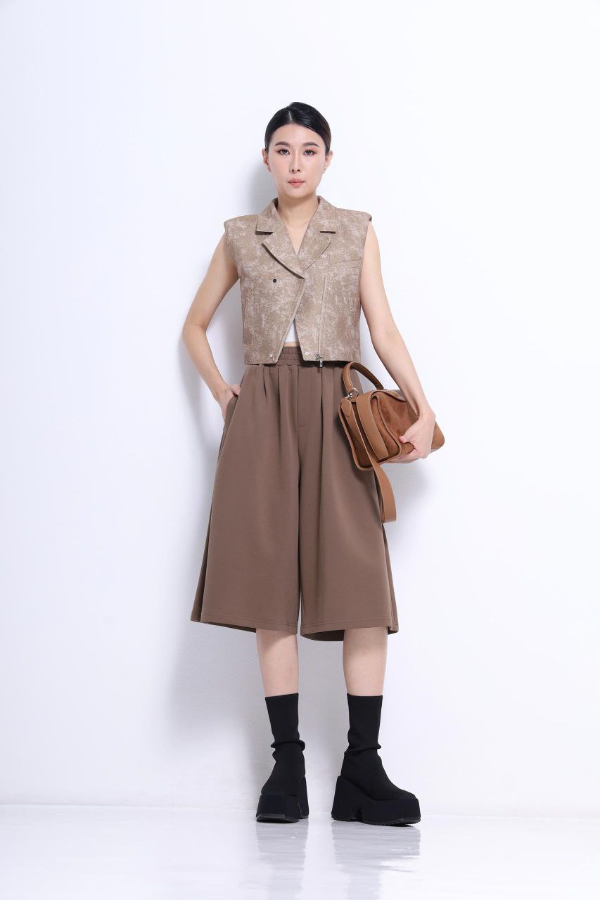 褶皱宽脚裤 1602