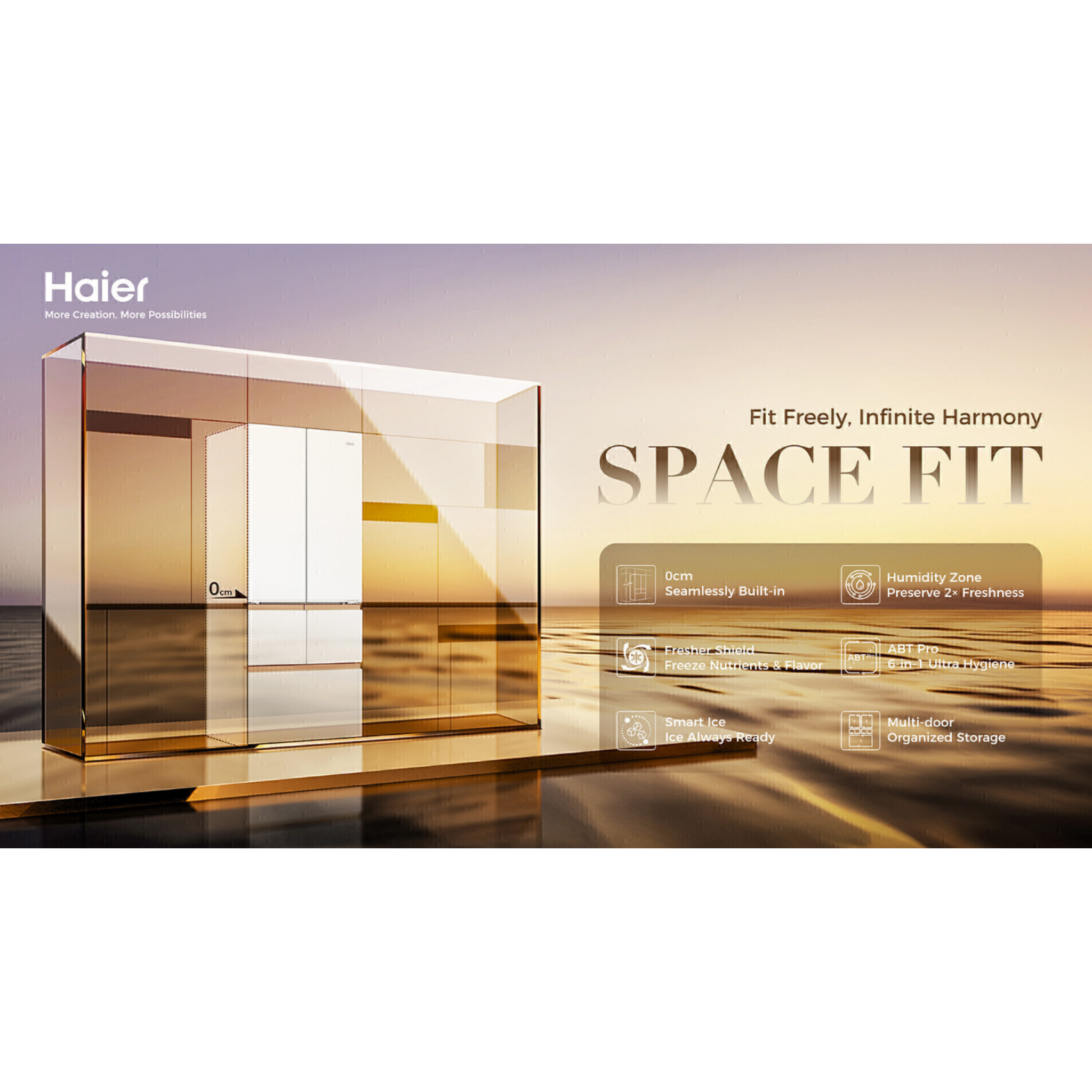 Haier 616L Multi-Door Inverter Glass Fridge (HRF-IM616FG)