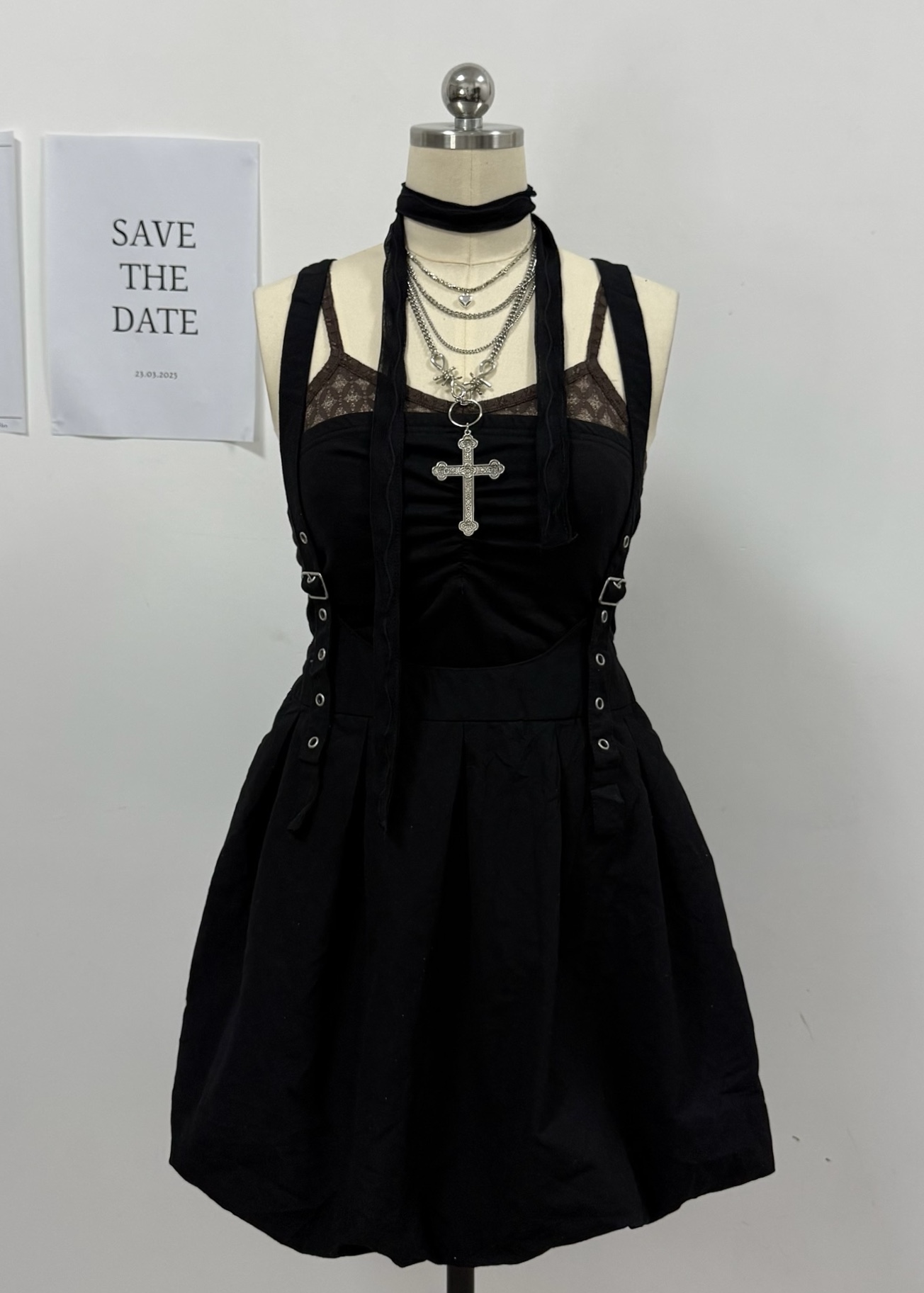 Gothic Straps Bubble Aline Skirt