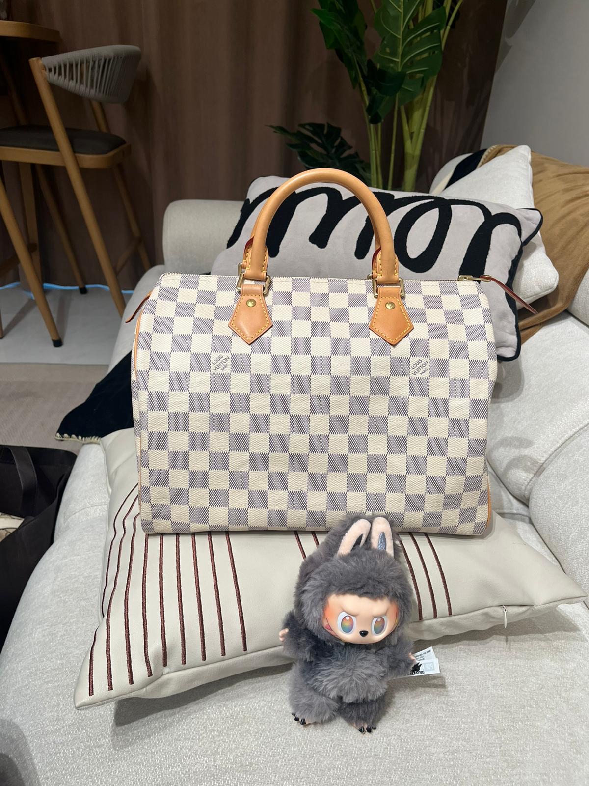 LV Speedy 30 白色棋盤格 100%Authentic, 98%New ✅Dust Bag
