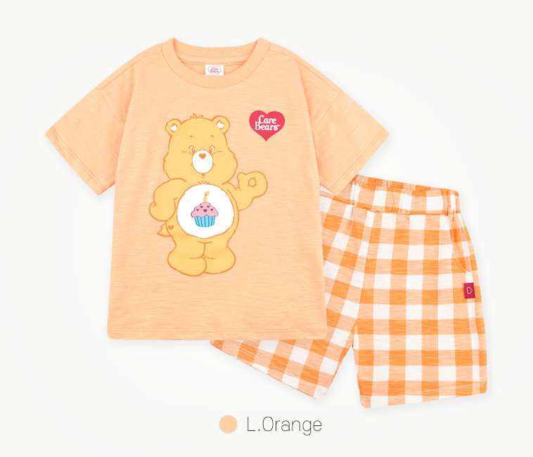 ☀️預訂 韓國直送☀️🇰🇷正版Care Bears兩色愛心生日小熊印花格紋上下套裝