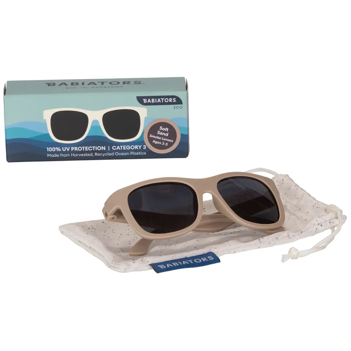 Kids Eco Collection: Navigator Sunglasses in Soft Sand