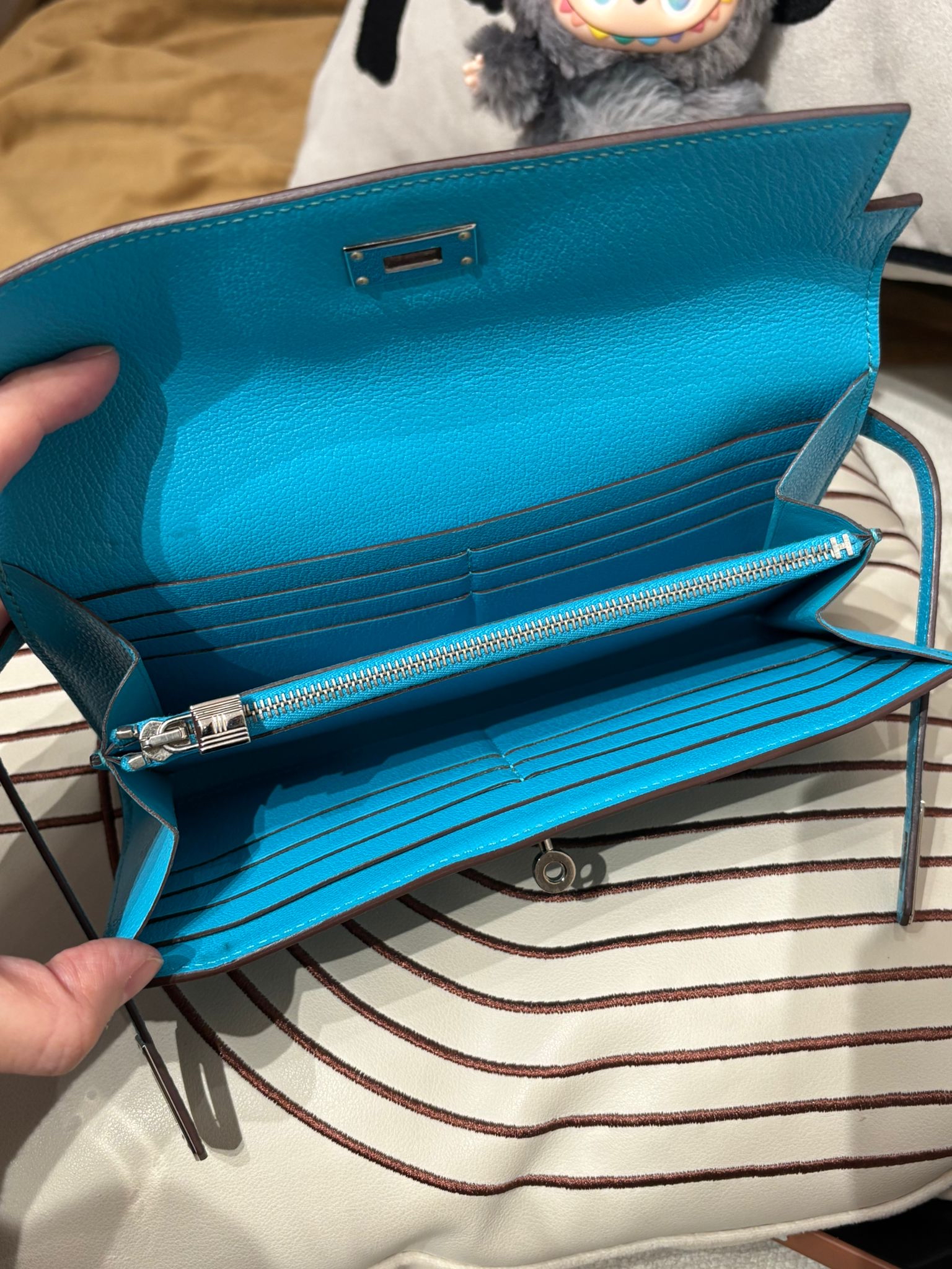 Hermes Kelly Wallet STAMP T 100%Authentic, 98%New
