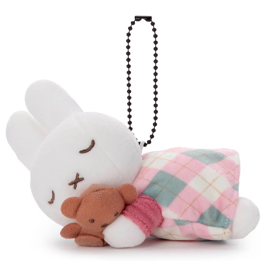 Miffy - 睡眠公仔掛飾 (粉紅色菱格裙子款)