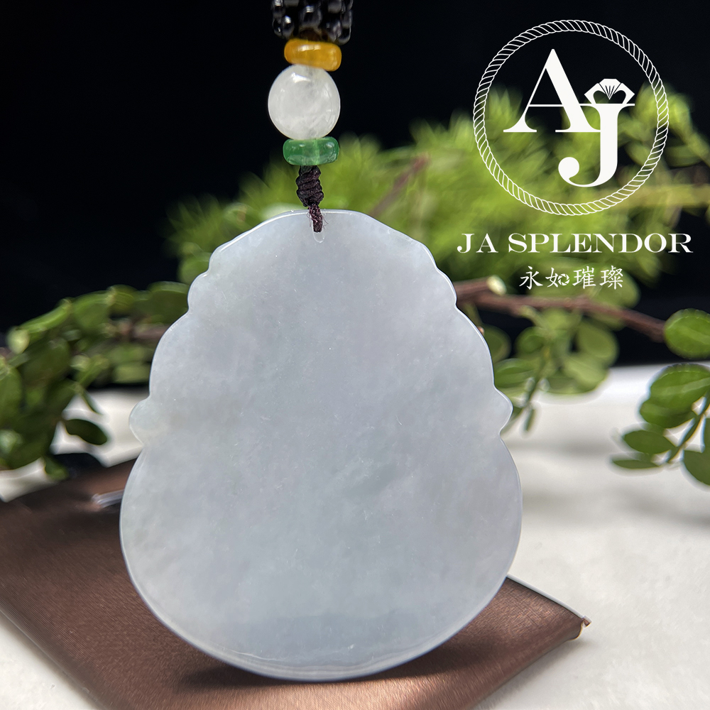 JN-843 天然翡翠A玉 糯冰白翡虛空藏菩薩-屬牛、虎本命年菩薩