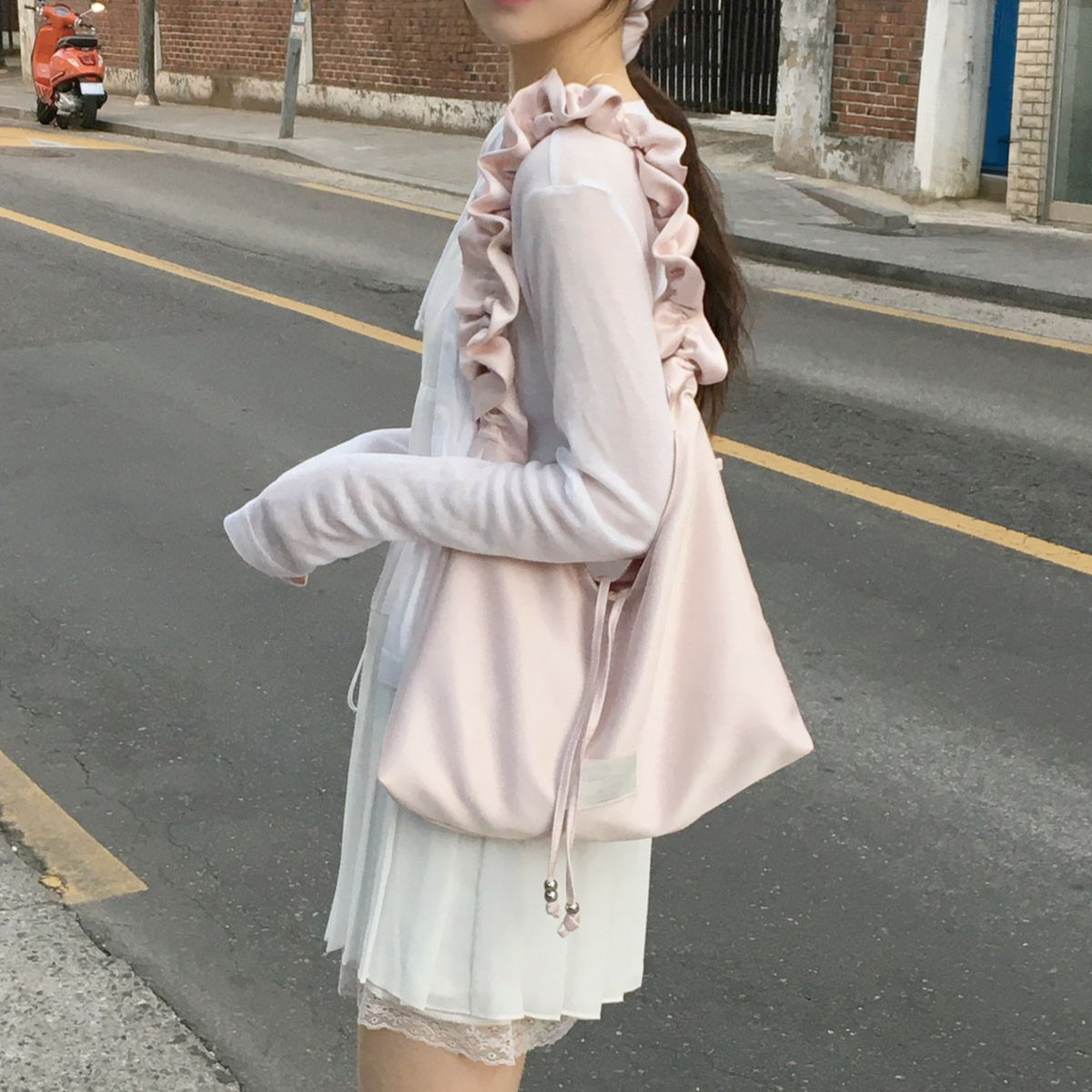 [ENGBROX] bloom shirring shoulder bag (2種)