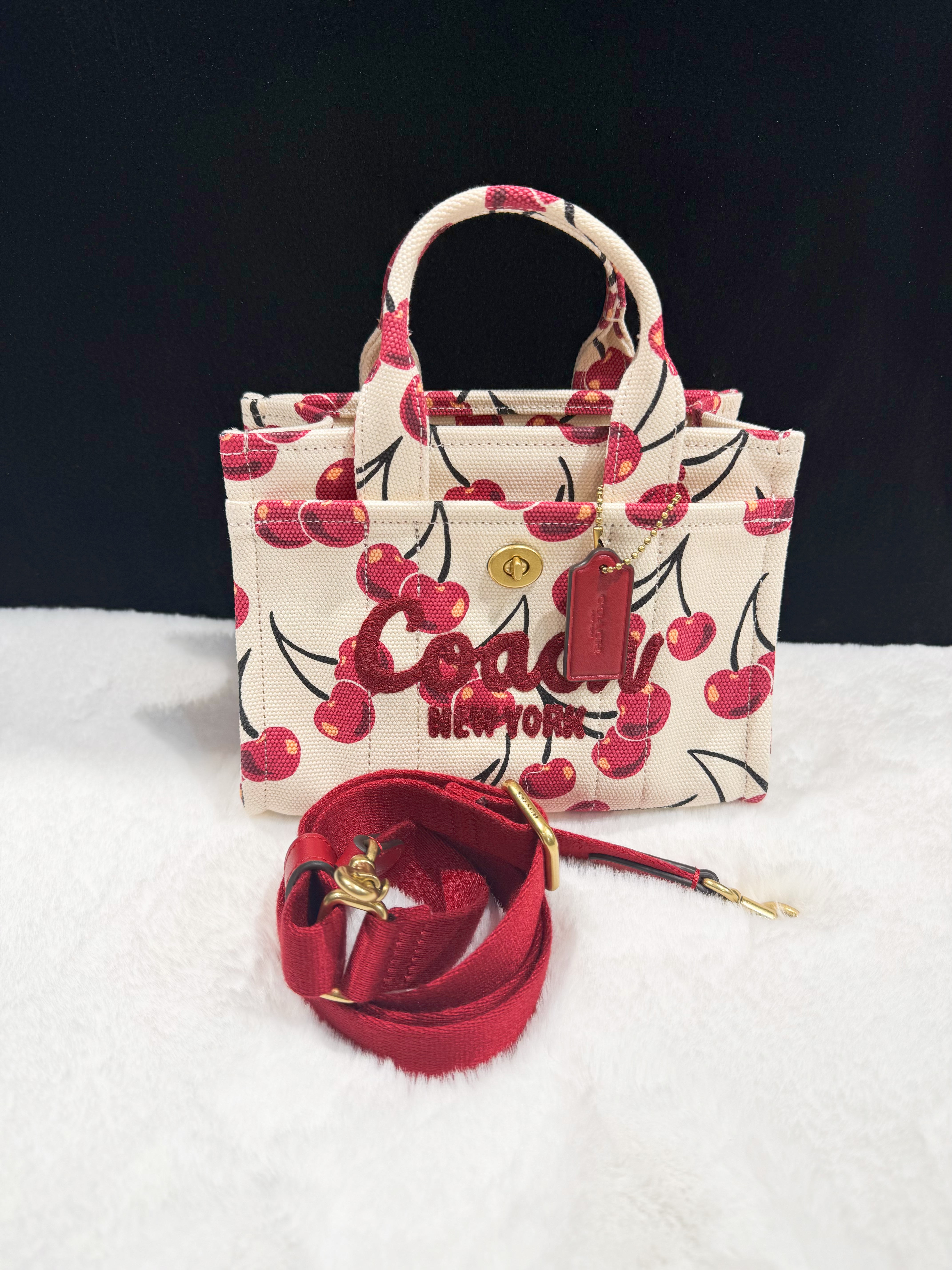 Coach Cargo tote mini cherry