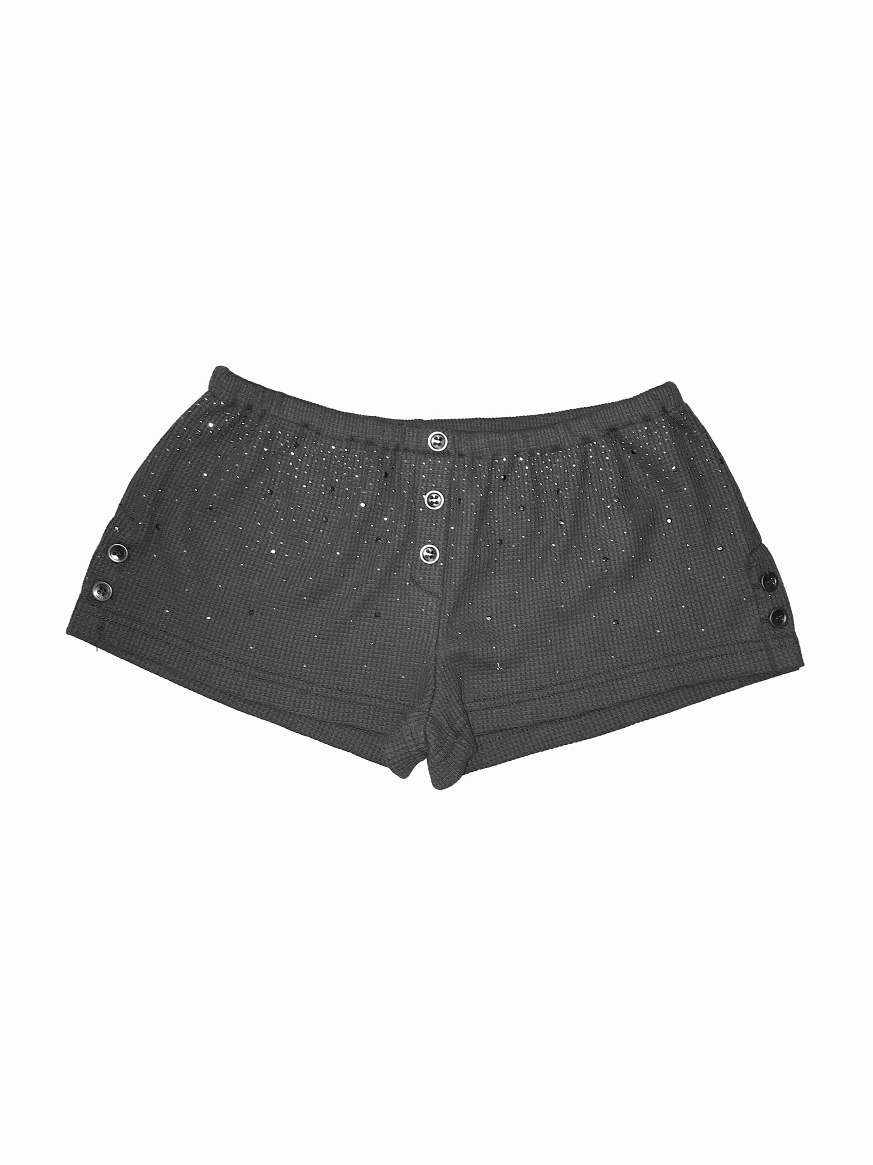 Waffle Knit Rhinestone Shorts
