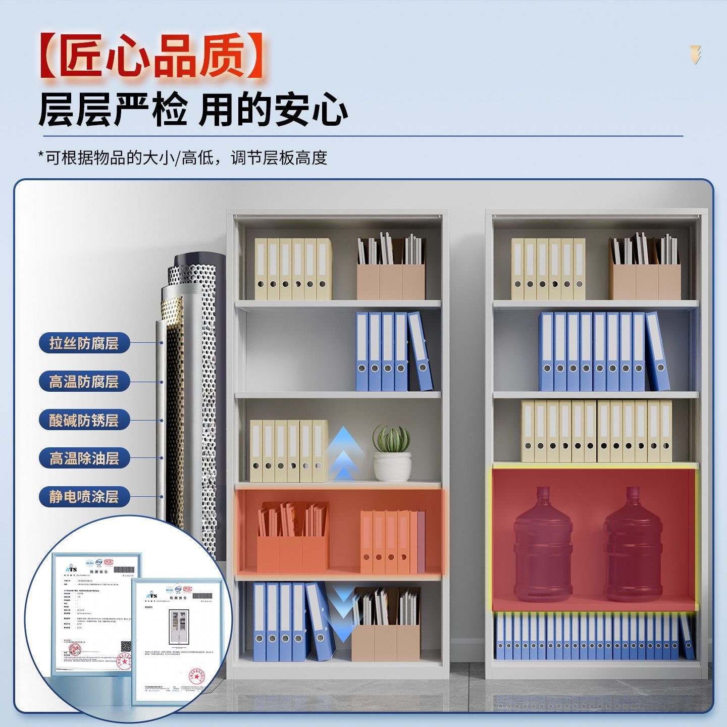 辦公鐵皮矮櫃文件櫃 帶鎖抽屜收納儲物櫃 露台小型工具櫃打印機櫃Document cabinet