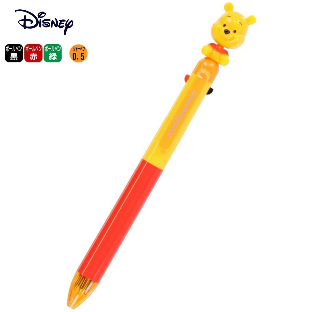 現貨｜【日本 Disney Store 限定】Winnie the Pooh 小熊維尼 日本版 搖頭 4用筆 3色原子筆 + 鉛芯筆 059641
