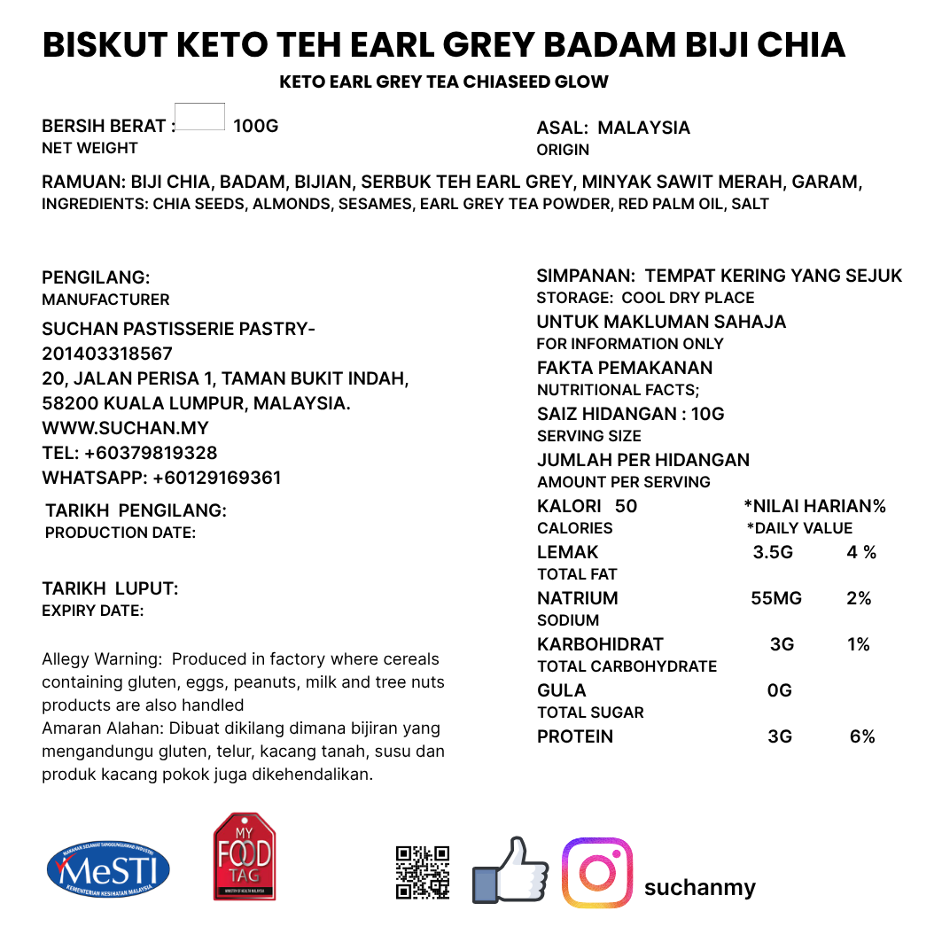 Keto Chia Seeds Almond Crackers /Keto Chia Seeds Glow - 5 Flavours