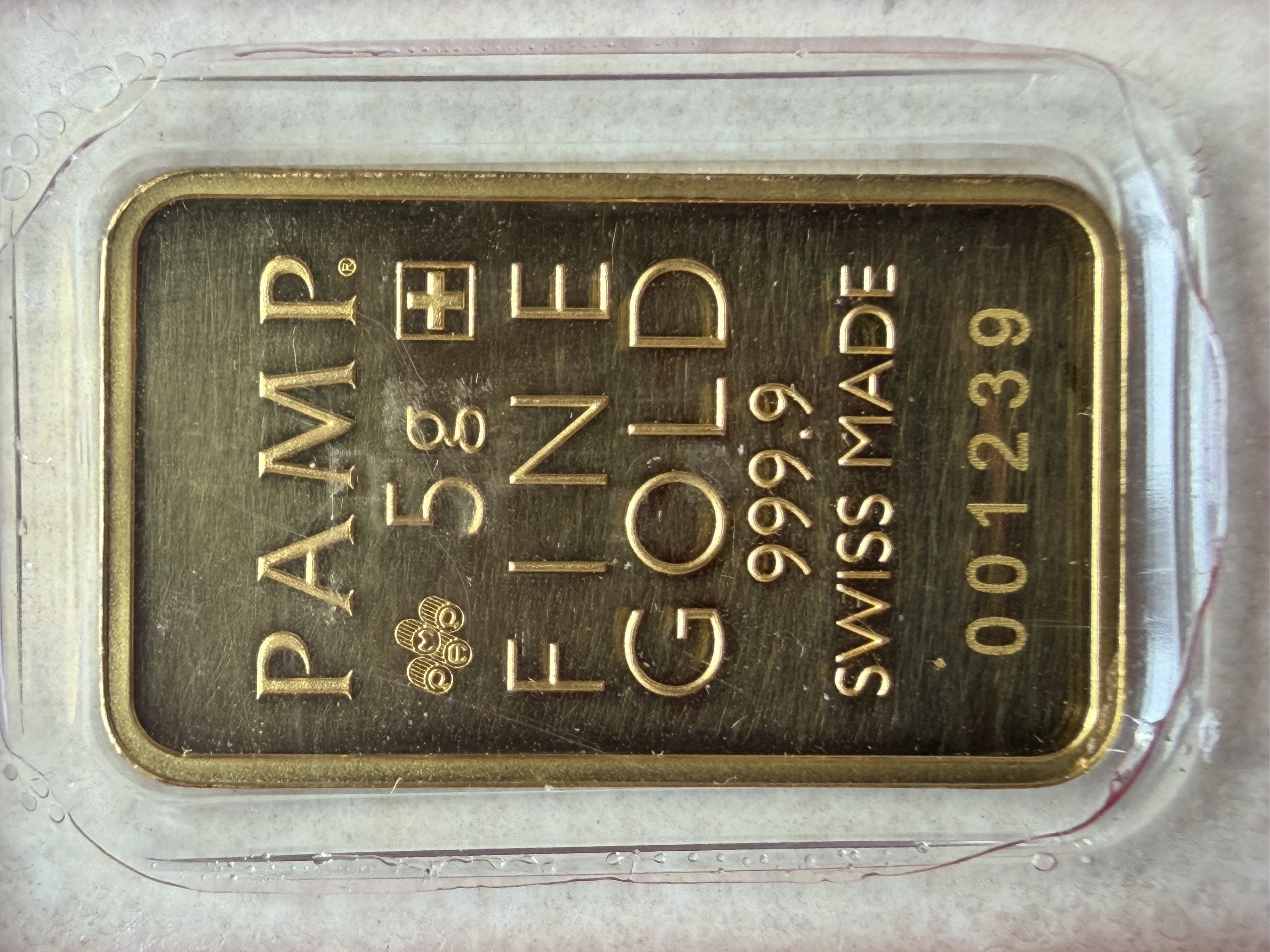 (SN:1239) PAMP True Happiness 5g🇨🇭 Fine Gold Bar Emas 999.9 天下第一福