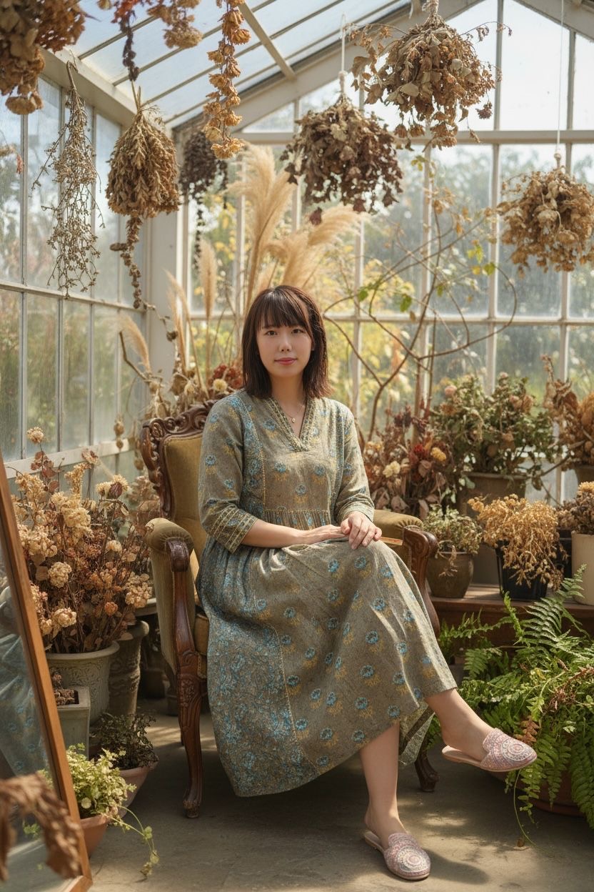 Grey Green Blockprint Mid OP #1403