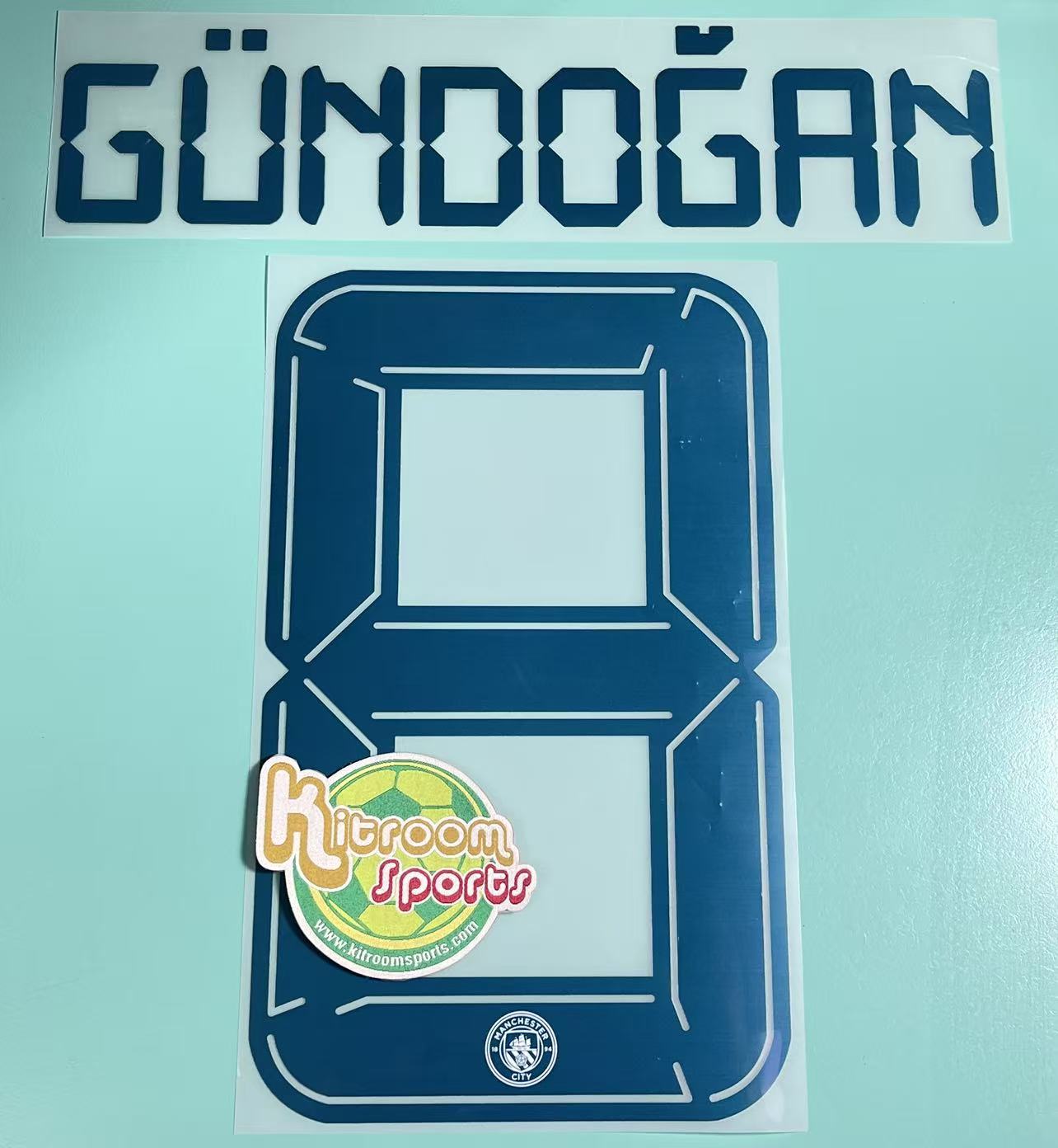2021-22 Manchester City Away UCL Nameset #8 GUNDOGAN
