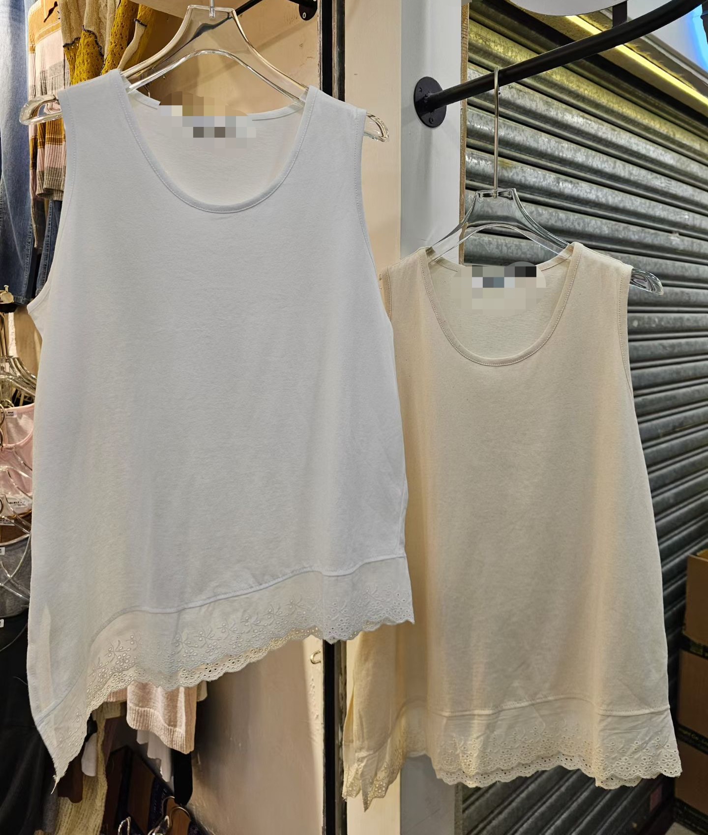 通花腳斜cut 背心 