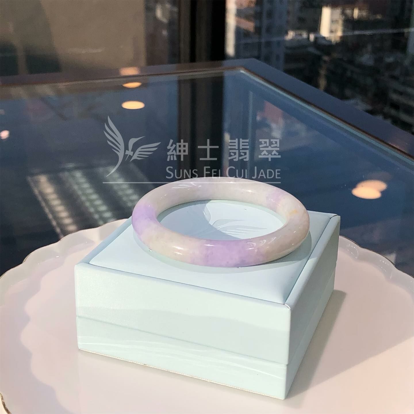 冰藍紫圓鐲56.3mm