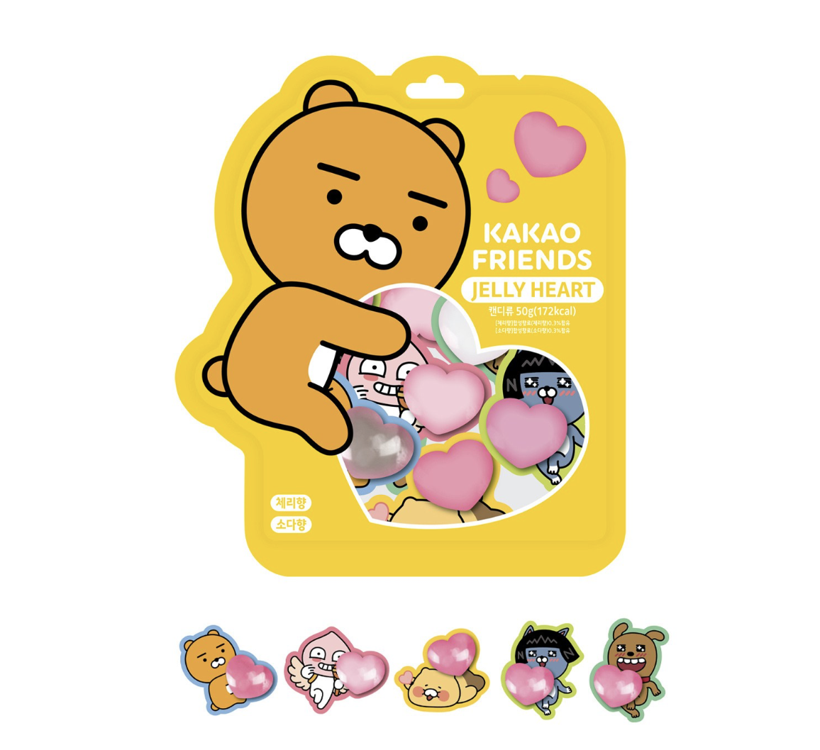 韓國 Kakao Friends 甜蜜心形糖果 2包 / 套｜Jelly Heart