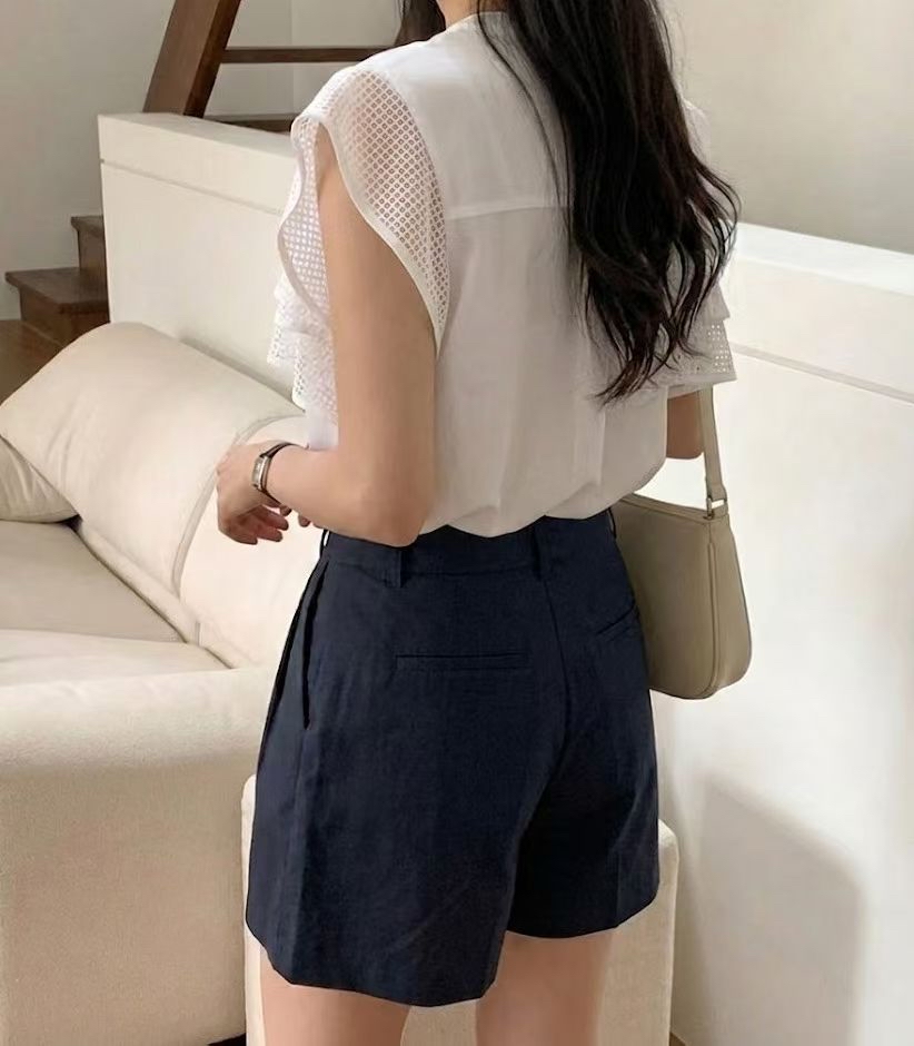 網袖ruffle Top
