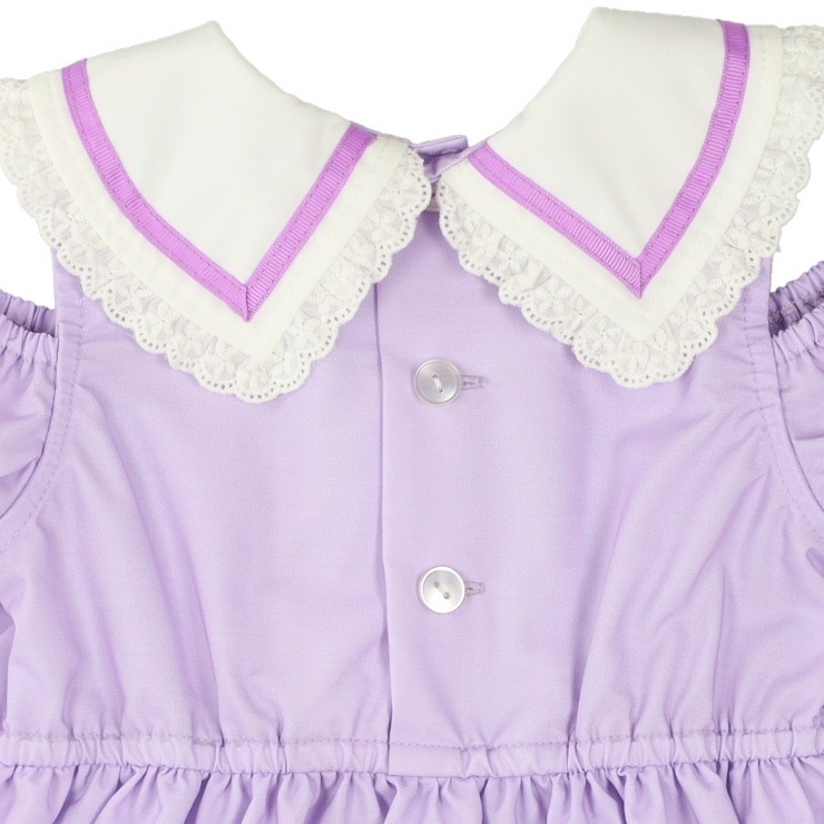 🇯🇵限時預訂 日本直送🇯🇵長髮公主印花荷葉邊水手領露肩連身裙