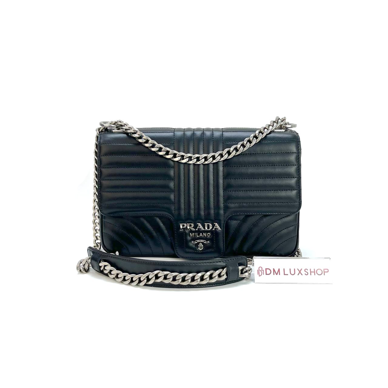 Prada Diagramme Shoulder Bag Medium SHW