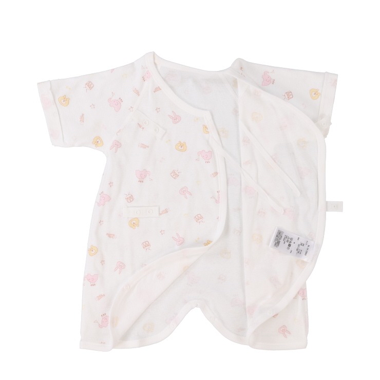 🇯🇵限量預訂 日本直送🇯🇵日本製粉紅色動物樂器印花新生兒純棉打底五件套