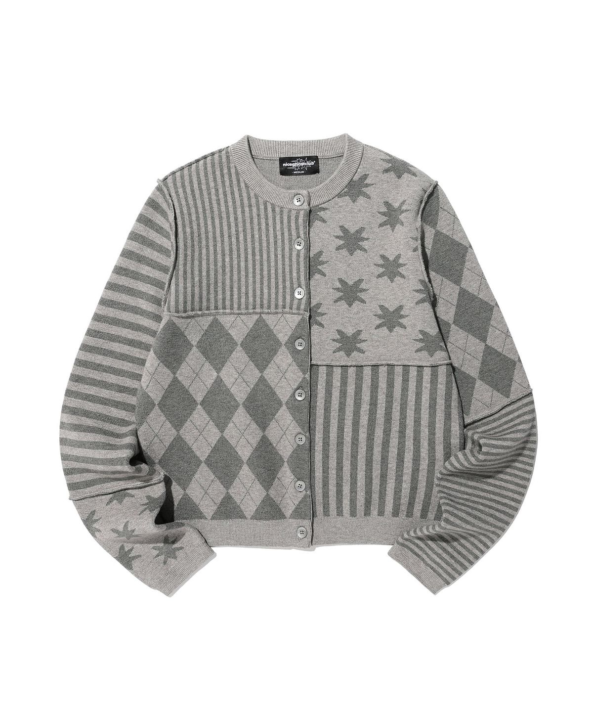 🇰🇷訂購｜niceghostclub 26SS｜PATCHWORK KNIT CARDIGAN  2色 