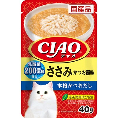 CIAO 袋裝 乳酸菌雞胸肉鰹魚片口味 40g