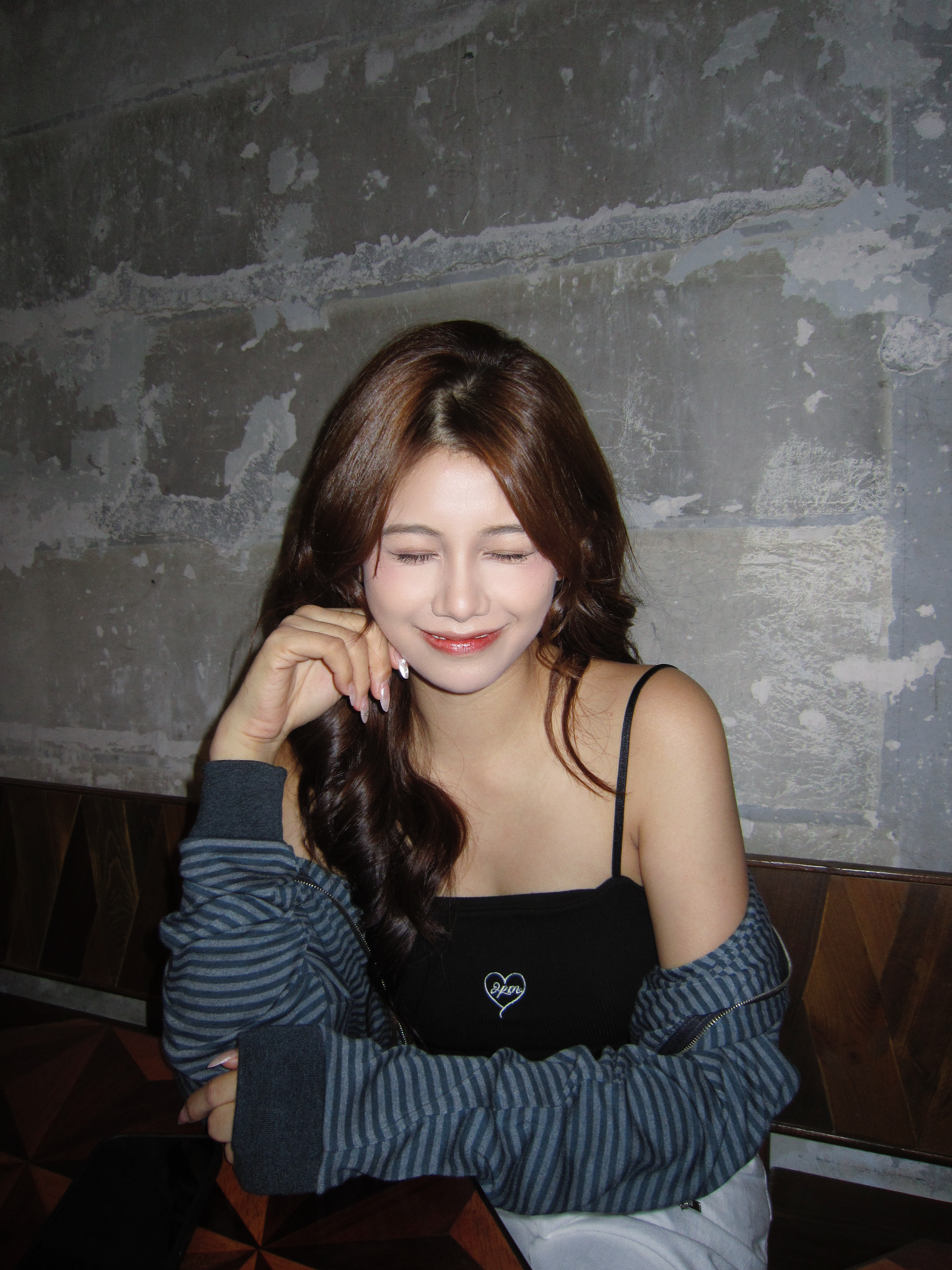 韓國薄羊毛短款間條jacket (質地好！)