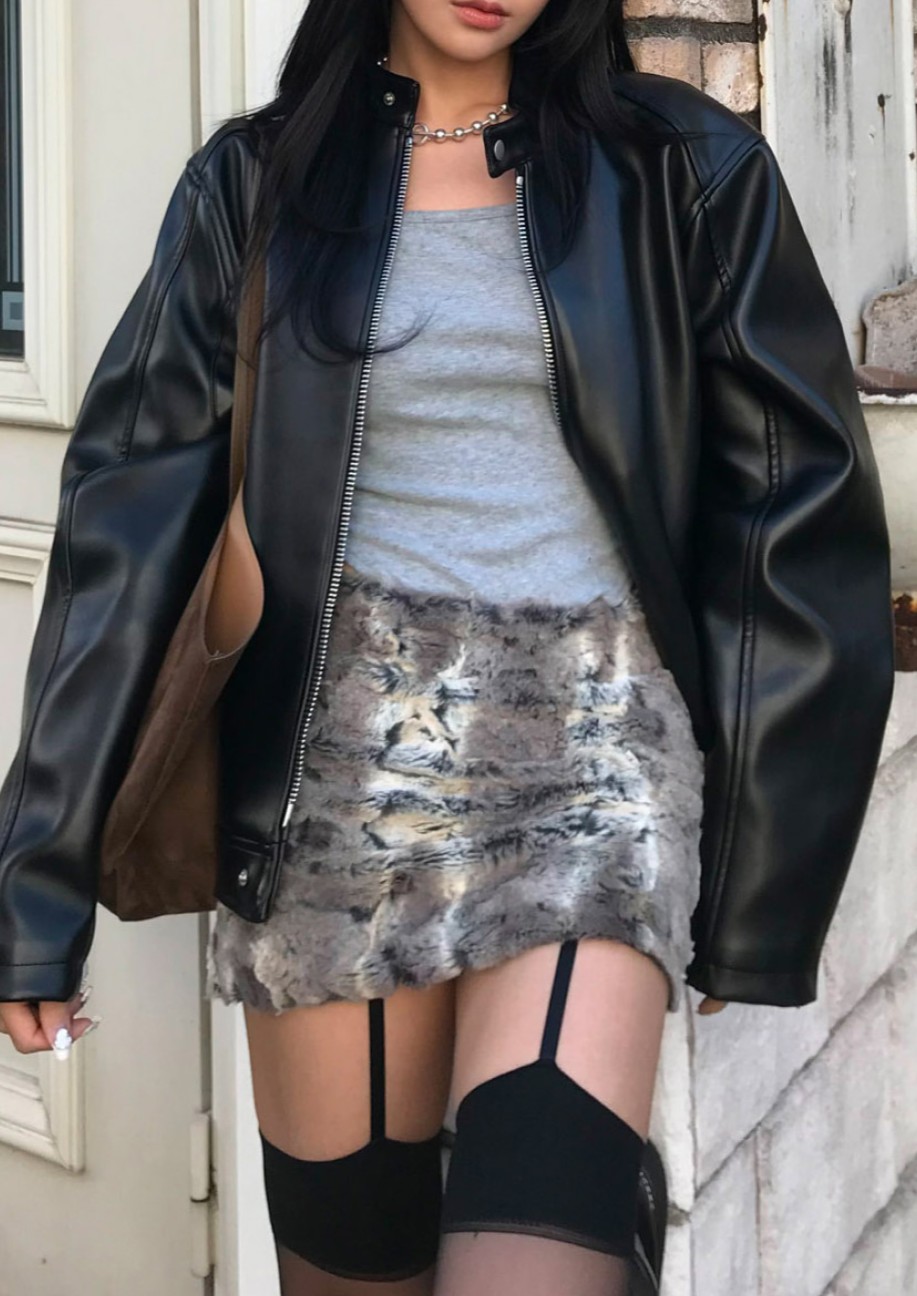 Shiny Fur Skirt (In pants)