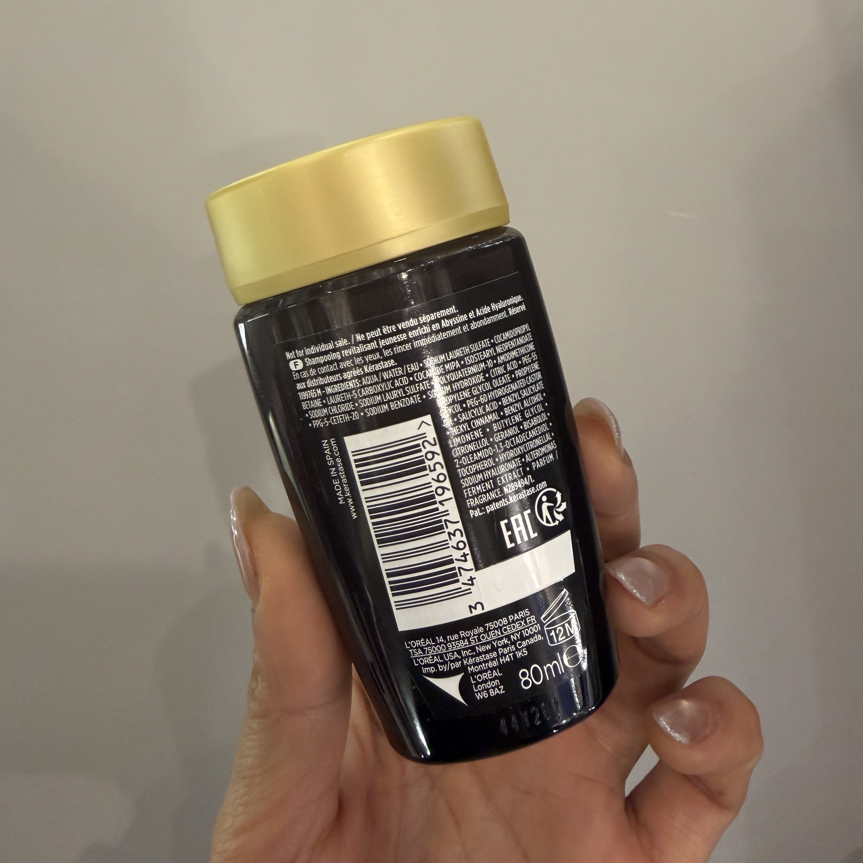 KERASTASE CHRONOLOGISTE  卡詩 逆時光至臻修護浴髮乳 黑鑽魚子醬洗髮水 80ml 便攜裝