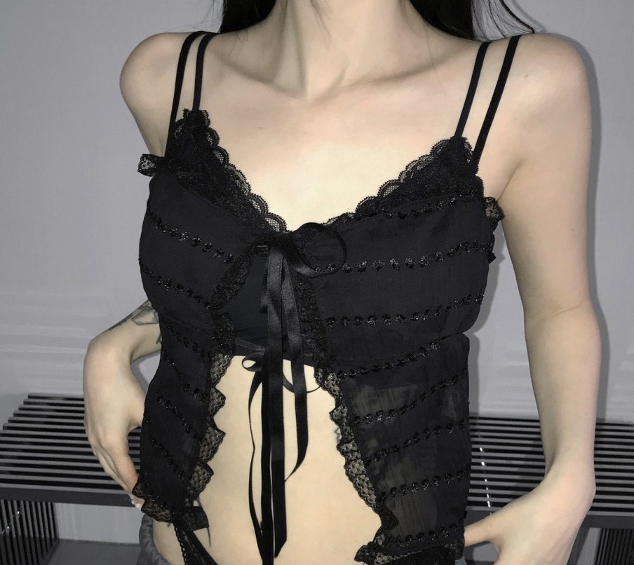 三色薄紗層次上衣