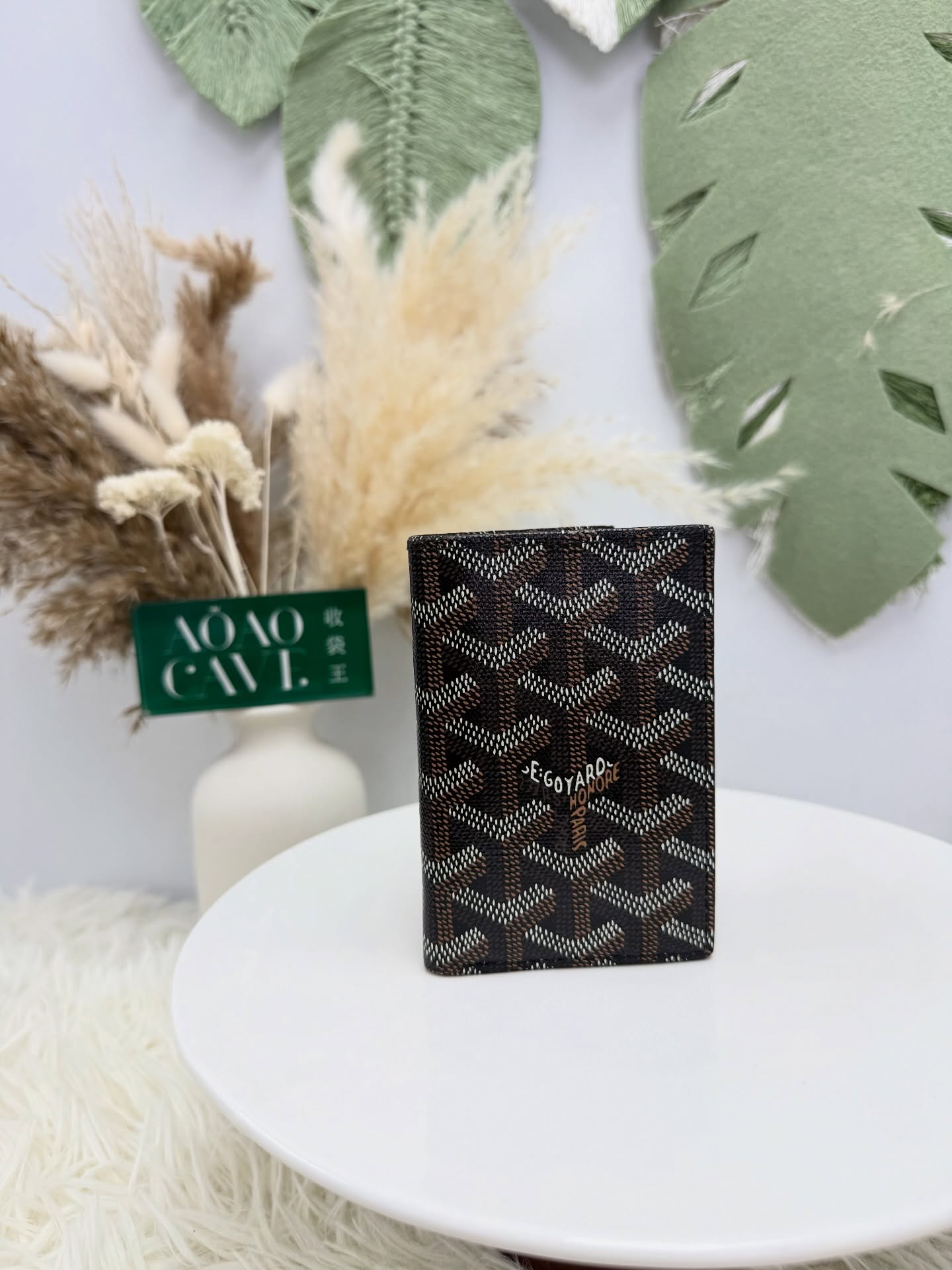 Goyard👜 PRE OWNED 🛍️黑色老花 card holder 🖤