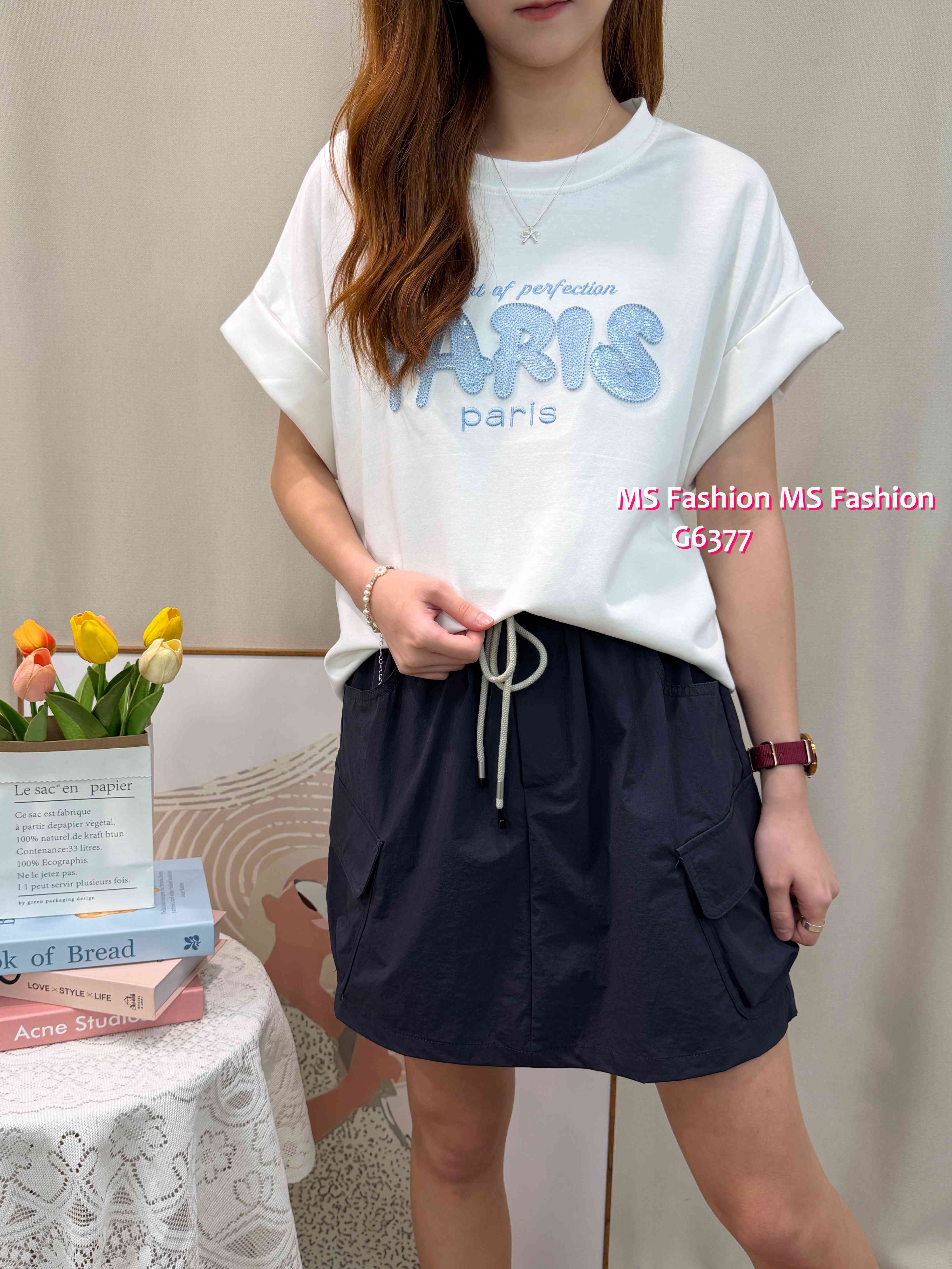G6377 立體PARIS字母top