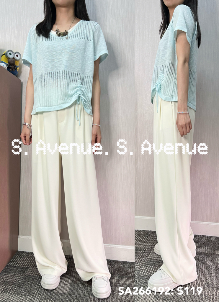 SA266192: 短袖假兩件束腳線top