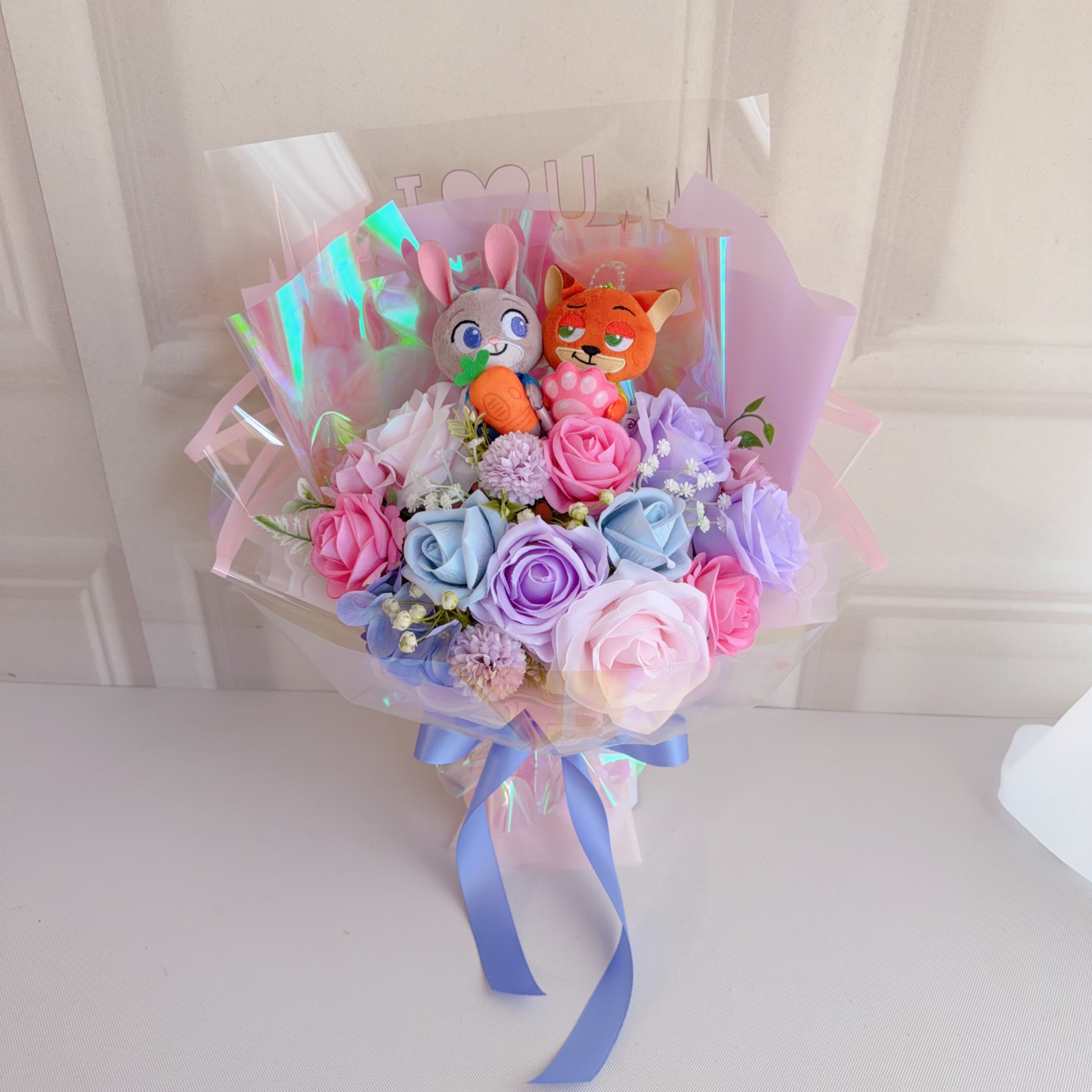 (非現貨)$600 Nick & Judy公仔花