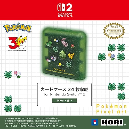 【預售 9月】SW2 HORI 遊戲卡收納盒 (24枚) [寶可夢像素風綠] / Card Case (24pcs)[Pokemon Pixel Art Green] NSX-187  PO0973