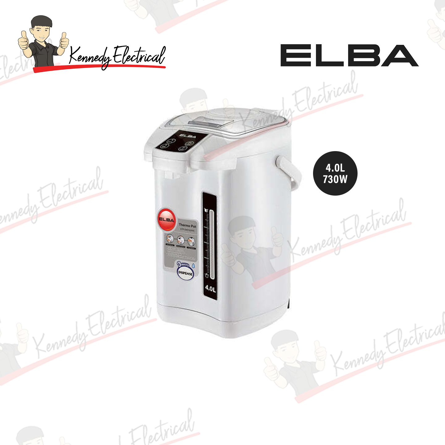 Elba 4.0L Base Type Heating Element Thermo Pot (White) ETP-D4013(WH)