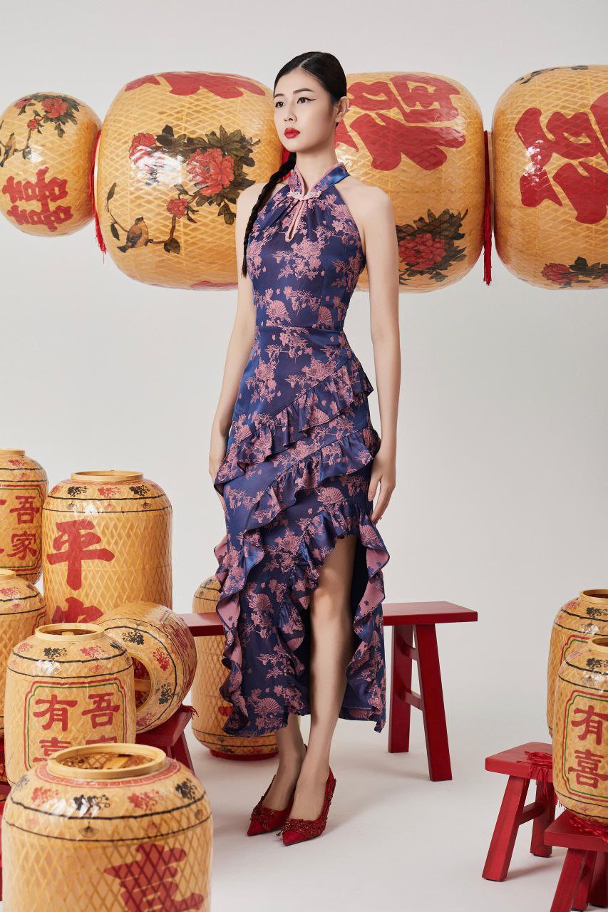 Cut in旗袍连身裙 2112