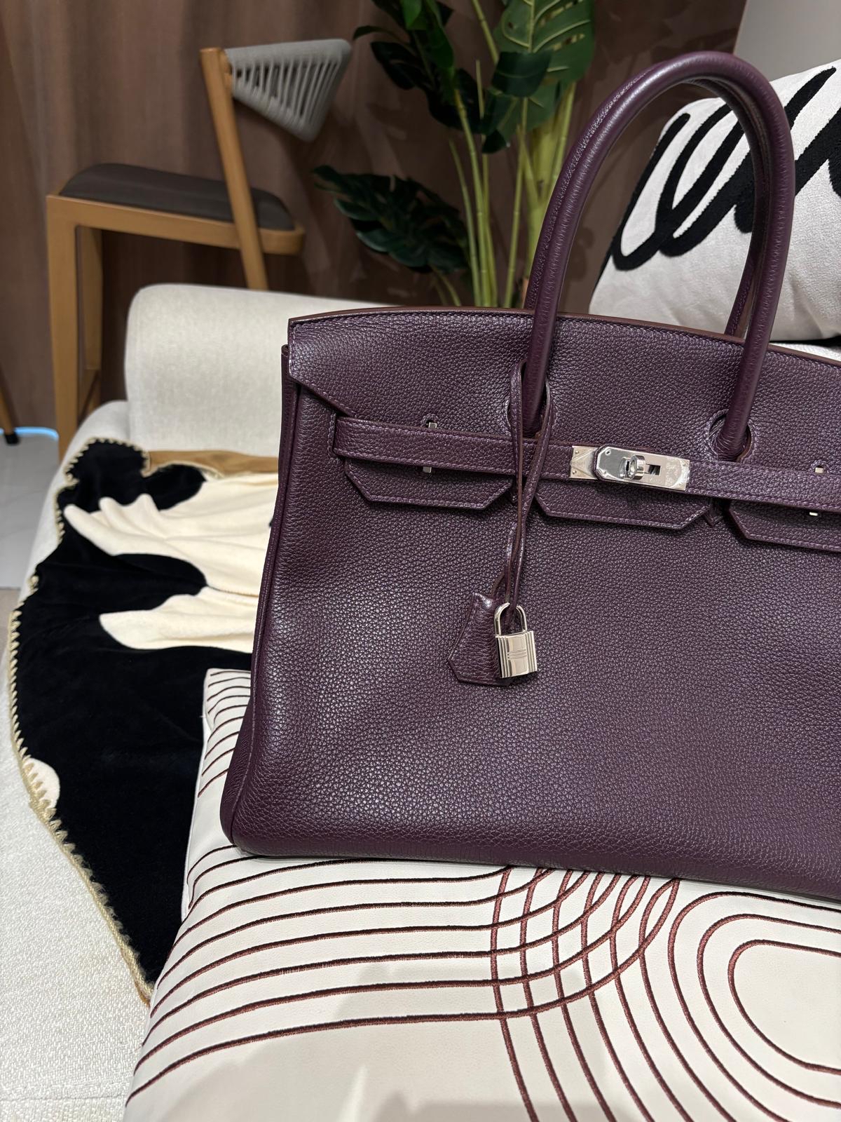 Hermes Birkin 35 Stamp [Q] 葡萄紫色Raisin Togo Calfskin 100%Authentic, 95%New ✅Key Lock✅Dust bag✅Box