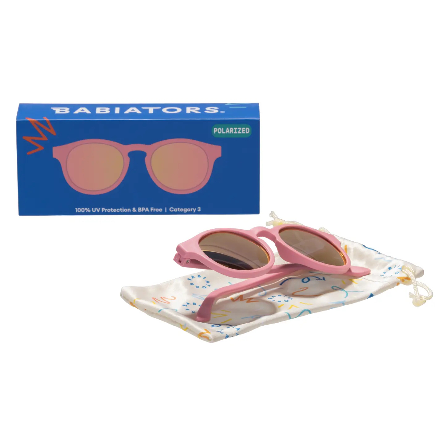 Pretty in Pink Polarized Keyhole Sunglasses w/ Mirrored Lens